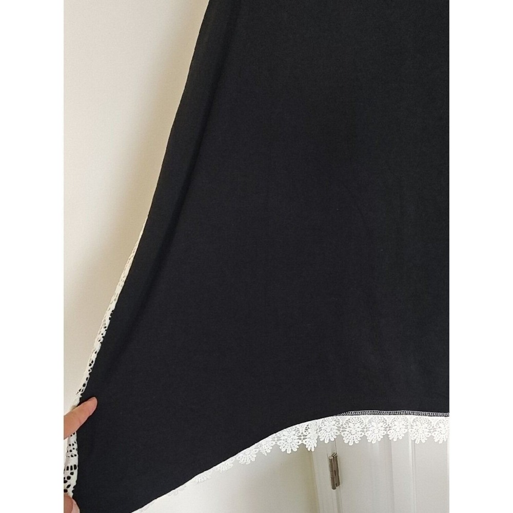 Kim Rogers Curvy Lace Overlay Tank Top 1X Black White New Boho Shell women - Picture 6 of 12